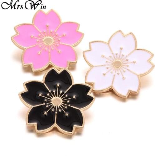 6pcs/lot New 18mm Snap Jewelry Oil Painting Big Flower Snap Button Fit Snap Necklace Bracelets Bangle for Women Buttons Jewelry