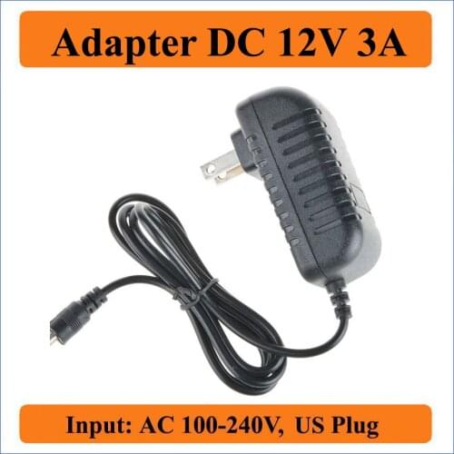 12V 3A US Plug AC DC Adapter AC 100-240V to DC 12V 3000mA 5.5mm x 2.1-2.5mm jacks Wall Adapter Power Supply charger 36Watt