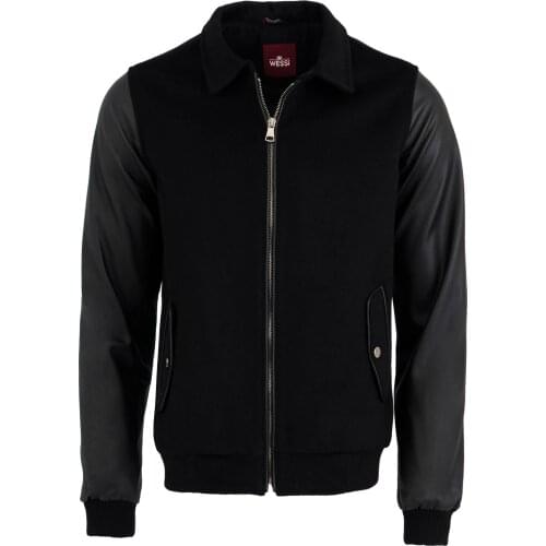 Leather Sleeve Black Cachet Coat Wessi