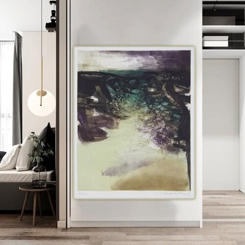 Citon Zao Wou-Ki《Canto Pisan,1972》Canvas Oil Painting Abstract Artwork Poster Picture Backdrop Modern Wall Decor Home Decoration