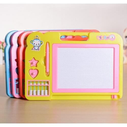 4 9903A Childrens color magnetic drawing board Baby puzzle with abacus oversized writing drawing board