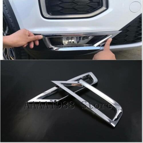 For Volkswagen For VW T-ROC TROC 2017 2018 2019 abs chrome front fog lamp cover head fog light cover trim car accessories