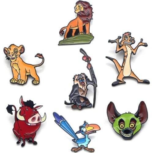 Disney Cartoon Lion King Simba Enamel Brooches Pins Badge for Women Men Lapel Pin Backpack Bags Badge For Kids Christma