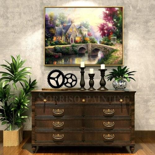 Europe Retro Pastoral Landscape Canvas Painting Corridor Wall Art Home Hallway Decor Posters And Prints Pictures For Living Room