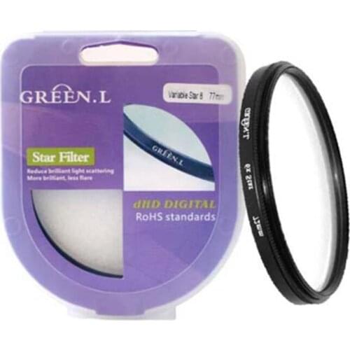 49 52 55 58 62 67 72 77 82 mm Green L camera lens variable star filter Point 4PT 6PT 8PT, Star -4 6 8 Filter for canon nikon