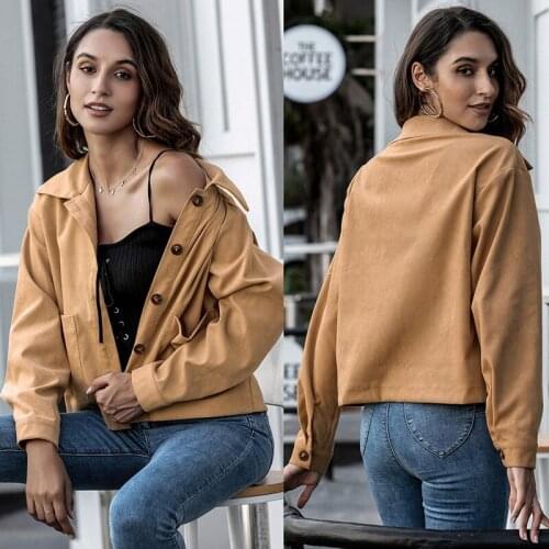 Kili WomenS Solid Color Cardigan Lapel Collar Casual Ladies Coat Khaki