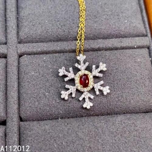 KJJEAXCMY fine Jewelry 925 Sterling Silver Natural Ruby Girl new luxury Pendant Necklace chain Support Test Chinese style