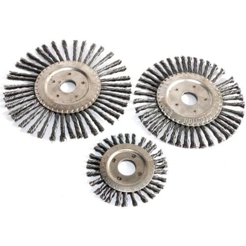 1pc 4 inch5"6"7" Torsion Steel Flat Wire Wheel Brush Knotted Twist Crimped wire Wheel Brush For Angle Grinder