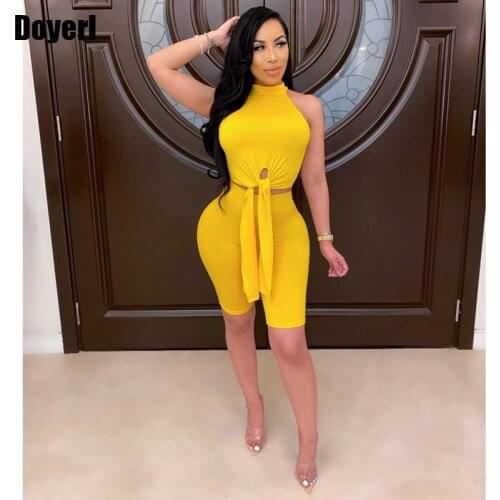 2 Piece Set Women Summer Clothes Cute Birthday Outfits for Women Sexy Club Party Top Biker Shorts Set Two Piece Matching Sets