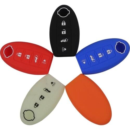 Kutery 10PCS Silicone Colorful Remote Car Key Cover Case 4 Buttons For Nissan Altima Maxima Sentra Teana Protection Replacement