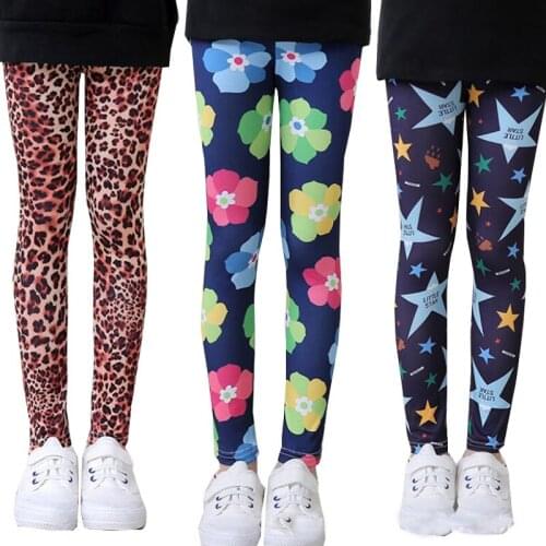 Kids Leggings Soft Elastic Girl Pants Floral Printed Girls Skinny Pants Trousers Children Trousers Kids Print Flower leggings