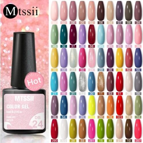 MTSSII Glitter Gel Nail Polish 100 Colors Neon Hybrid Lacquer Soak Off Uv Gel Nail Art Shiny Base And Top Gel Varnish