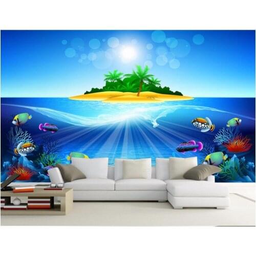 3d room wallpaper custom mural Blue ocean undersea world decoration painting photo 3d wall murals wallpaper for walls 3 d