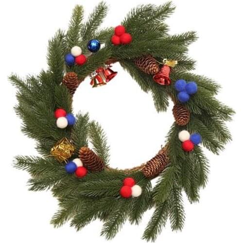 New Simulation Decoration Wreath Pine Branches Pine Cone Wreath Pumpkin Wreath Suitable For Christmas Harvest Day Thanksgiving