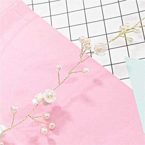 New Products Fashion Pearl Headband Ladies Acrylic Flower Headdress Bride Bridesmaid Hair For Women Beach Romance Jewelry