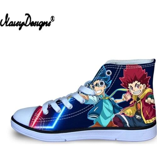 NOISYDESIGNS 3D Cartoon Anime Printing Children Comfort High Top Canvas Shoes Boys Girls Breathable Fashion Kids Flat Shoes 2021