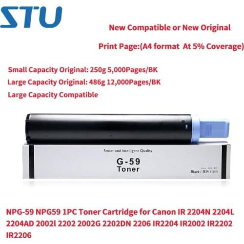 NPG-59 NPG59 1PC New Toner Cartridge for Canon IR 2204N 2204L 2204AD 2002l 2202 2002G 2202DN 2206 IR2204 IR2002 IR2202 IR2206