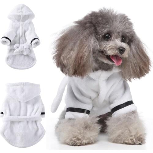 Pet Dog Bathrob Dog Pajamas Sleeping Clothes Soft Pet Bath Drying Towel Clothes for for Puppy Dogs Cats Pet Accessories