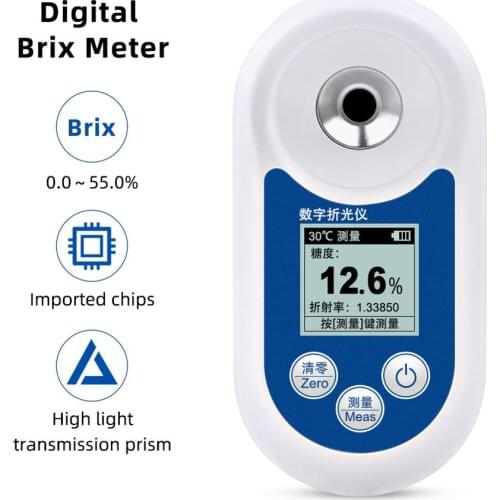 Portable Digital 0-32%/0~55% Brix Refractometer High precision fruit, beverage, honey, wort Brix Meter ATC