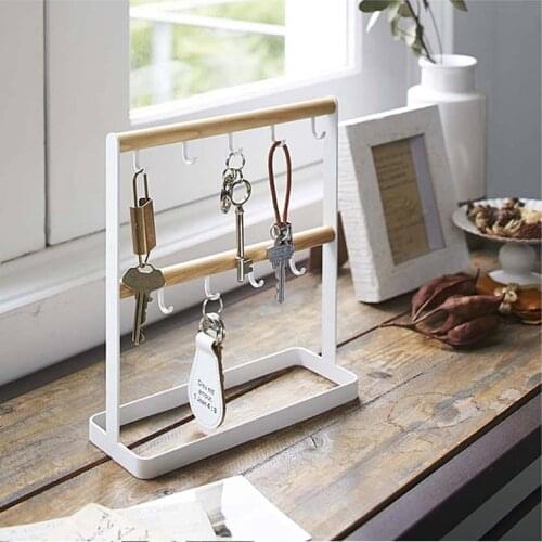 Simple Wrought Iron Jewelry Hanger Necklace Key Earring Jewelry Shelf Small Object Storage Hook Display Stand Home Decor Modern