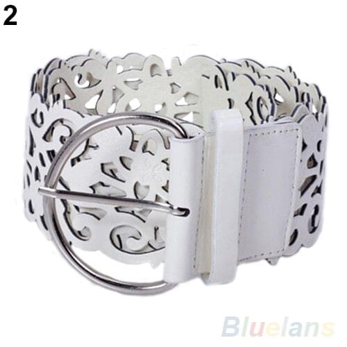 Fashion 5 Colors Womens Lady Tie Belt Wide Hollow Buckle Waist band women Waistband Waist Belt 0IZA 9D17