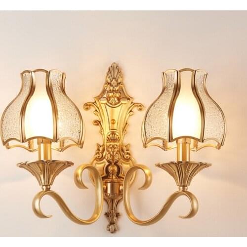 Retro Wall Lamp Vintage Copper Wall lights Hotel Sconce Balcony Stair Porch Restaurant Bar Bedroom Wall Light Home Lighting