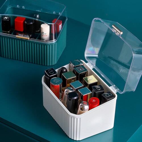Girl Heart Lipstick Storage Box Transparent with Cover Dustproof Lip Glaze Lipstick Lipstick Box Storage Rack Light Luxury