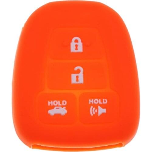 Silicone 4 Buttons Remote Key Chain Cover Fob for Toyota RAV-4 Highlander Corolla Camry