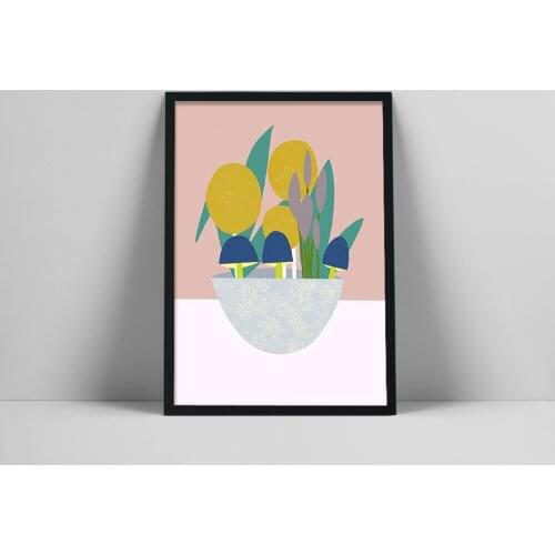 Mid Century Art, Scandinavian Art, Nature Print, Botanical Print, Mid Century Wall Art, Botanical Art, 60s Art, Modern Botanical
