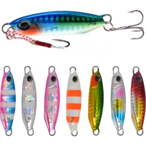 Glow Jigs Fishing Lure 20g 30g 40g Jigbait Artificial Lure Shore Cast Ocean Boat Fishing Decoys