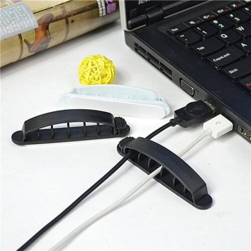 Earphone Cable Winder Cable Holder Clip Buckle Cord Plastic Ties Wire Organizer Fastener Cable Management Wiring Accessories