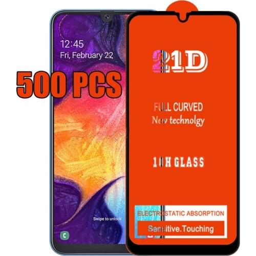 500pcs 21D Tempered Glass Full Glue Screen Protector For Samsung Galaxy Note 10 Lite A10S A20S A30S A40S A50S A70S M01 M11 M21