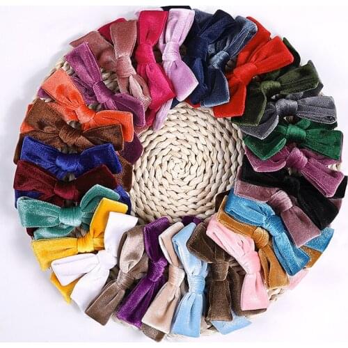 Girls Hair Clips Cute Velvet Bows Baby Hairpins Lovely Pink Red Bow Barrettes Hairgrips Headwear Fashion Kids Hair Accessories