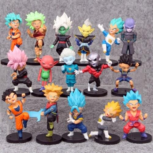 16pcs/set Anime Dragon Ball Z Character Cute Version PVC Action Figure Model Toy 8cm