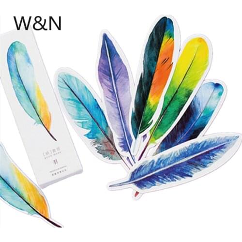 30 Pcs/ Lot Colorful Feather Style Kawaii Bookmark Paper Book Markers Marque Page Cute Stationery School Chancery Supplie Gift