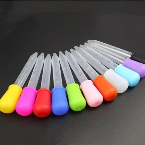 5ml Small Silicone Plastic Pipette Dropper Feeding Medicine Liquid Eye Ear Pipette Dropper School Lab Experiment Supplies