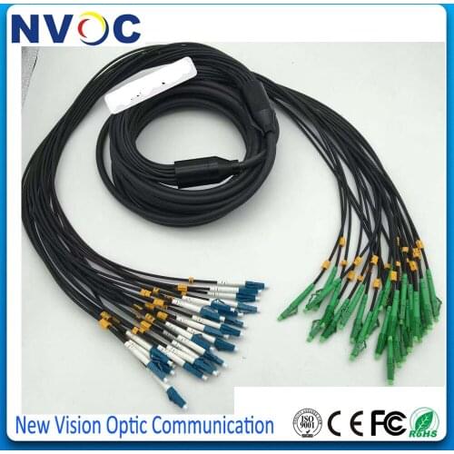 50/100/150/200M 24Core LCAPC-LCUPC Armored Patch Cable 24C Single Mode Armored LSZH Black Cable 24Fiber LC/SC Patch Cord Jumper