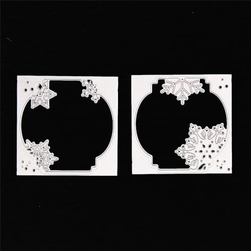 7.8x7.8x2pcs Snowflake DIY Halloween Embossing Mould Card Paper Die Stencils Punch Christmas Metal Cuts Dies Cutting