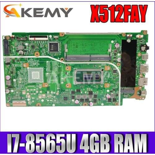 Akemy For ASUS VivoBook 15 X512FA-AP1203T X512F F512FA Laotop Mainboard X512FA Motherboard I7-8565U 4GB RAM Tested free shipping