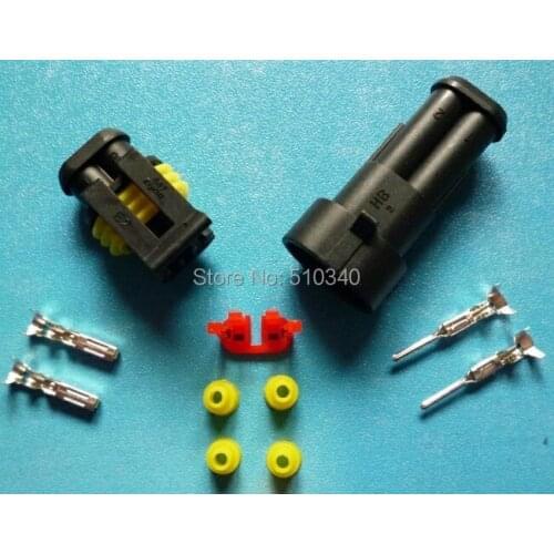 Free Shipping 100sets=1300pcs 2Pin/way HID Waterproof Electrical connector kit (Housing+Terminal+grommet+Other) for car boat