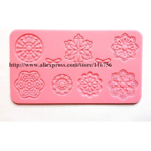 Free Shipping Fondant Cake Silicone Lace Mold Lace Tool Sugar Paste Sugar Art Tools Cake Decoration Style 12 Wholesale & Retail