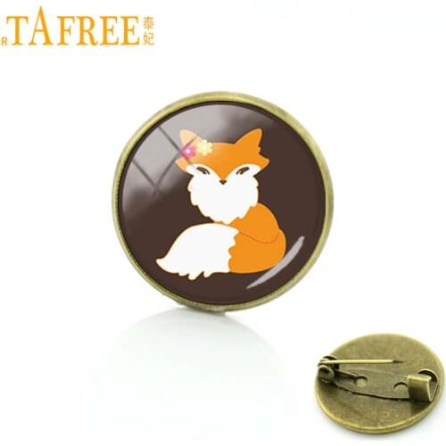 TAFREE Fox brooch pins Dress Accessories Fashion women men jewelry wild animal Wolf brooches jewelry badge gift for girls D1025
