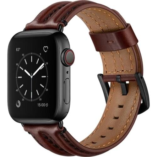 Double leather strap for Apple watch band 44mm 42mm 40mm 38mm iwatch pulseira apple watch series 5/4/3/2/1 wristbelt accessories