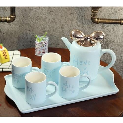 Europe Ceramic Coffee Cups Set Britain Ceramic Afternoon Tea Coffee Cup Home Drinkware Set Pink White Ceramic Mug