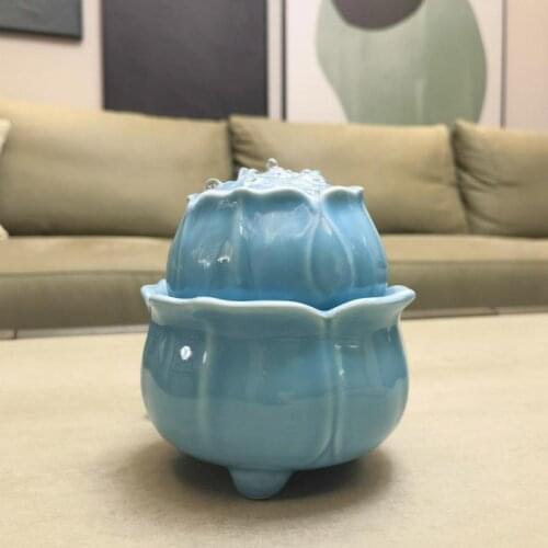 Ceramics Water Ornaments Desktop Ceramic Lucky Fountain Water Decoration Living Room Fresh Zen Mini Office Humidifier With Usb