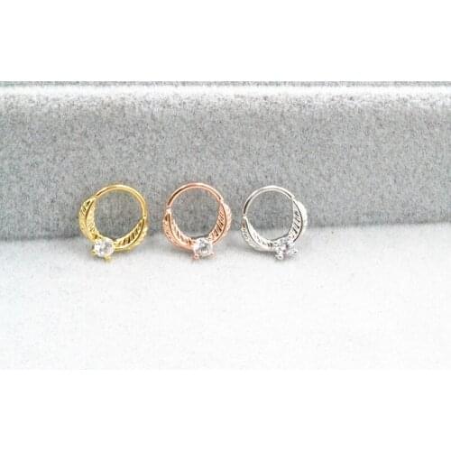 10pcs Free Shippment Nose Ring Hoop Ear Diath Piercing Body Piercing earring Helix/Tragus/Cartilage Body Piercing 18g CZ New