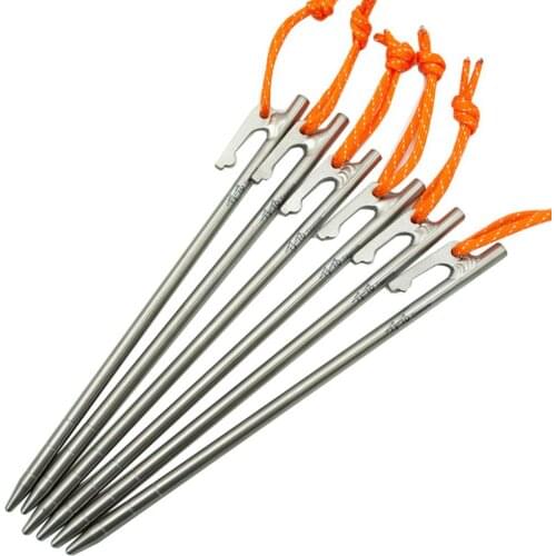 1PC High Strength Titanium Alloy Tent Pegs for Camping Stakes for Rocky/Hard Places Titanium Nail 7*200mm Long Canopy Tent