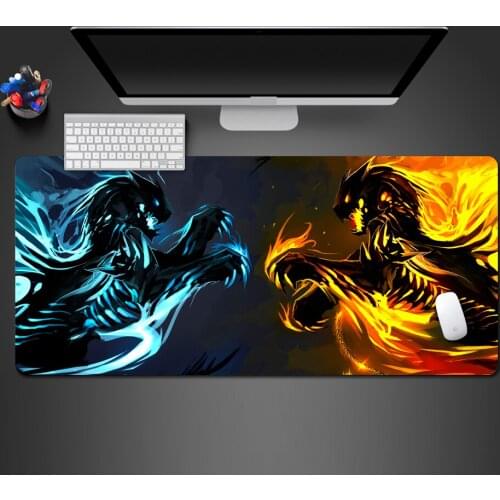 Ice And Fire Wolf Mouse Pad High Quality Mouse Mat Game Team PC Game Computer Keyboard Game Mats Creative Special Gifts