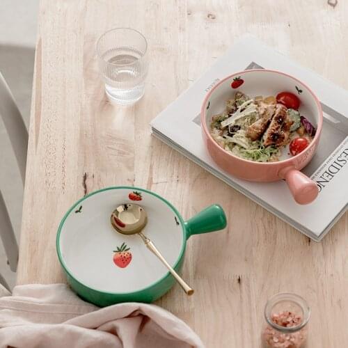 Creative Ceramic Tableware Ceramic Fruit Salad Bowl Lovely Noodles Bowl Household Hand-painted Bowls In Japanese Style