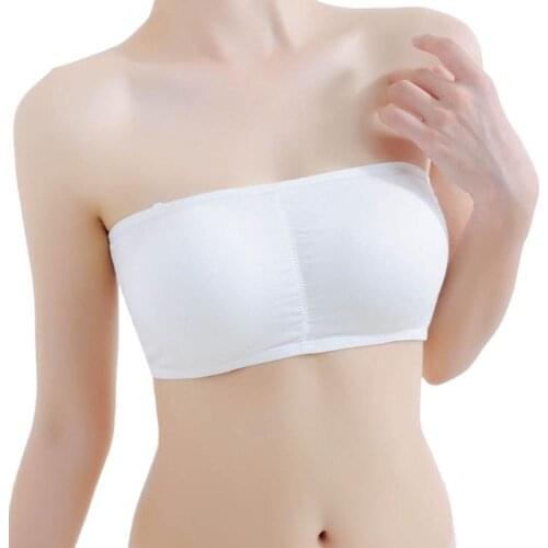 Summer Women Sexy Tube Top Strapless Black Bandeau Sleeveless Sports Bra Underwear Wrap Chest Breathable Tube Tops